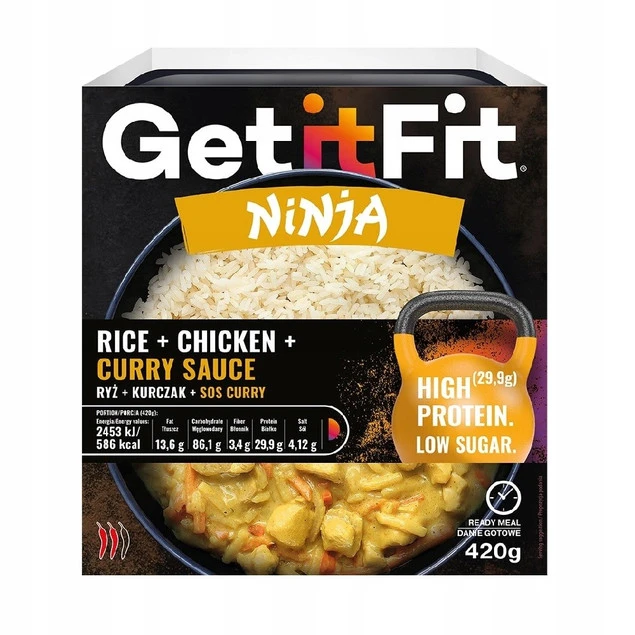 Get It Fit Ryż z Kurczakiem w Sosie Curry Wysokobiałkowe