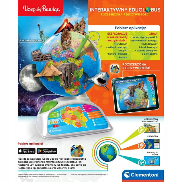Globus interaktywny EduGlobus 7+ Clementoni