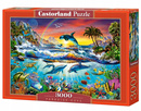 Puzzle 3000 Rafa Koralowa Delfiny ZWIERZĘTA MORSKIE Ocean Natura 9+ Castor