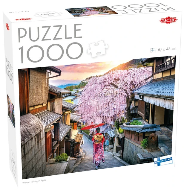 Puzzle 1000 Tactic Kobieta Spacerująca po Kioto Japoński Krajobraz
