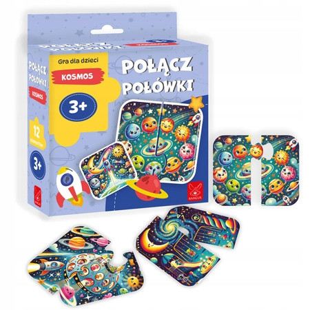 Puzzle Kangur 12 el. Połącz Połówki Kosmos 3+ Edukacyjne