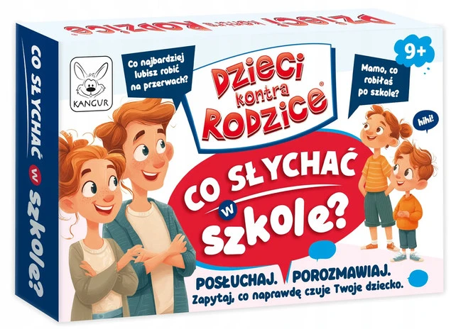 Gra planszowa Dzieci kontra Rodzice. Co słychać w szkole? Kangur – Rozmowa o szkole