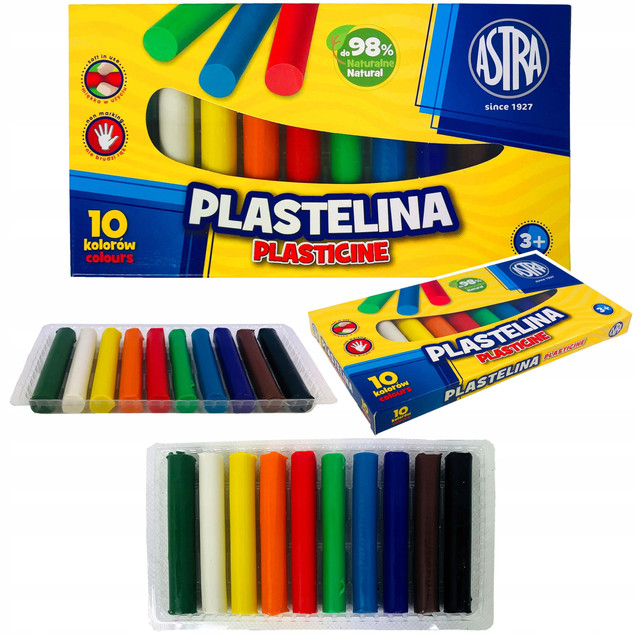 Plastelina Szkolna Dla Dzieci 10 Kolorów 3+ Astra