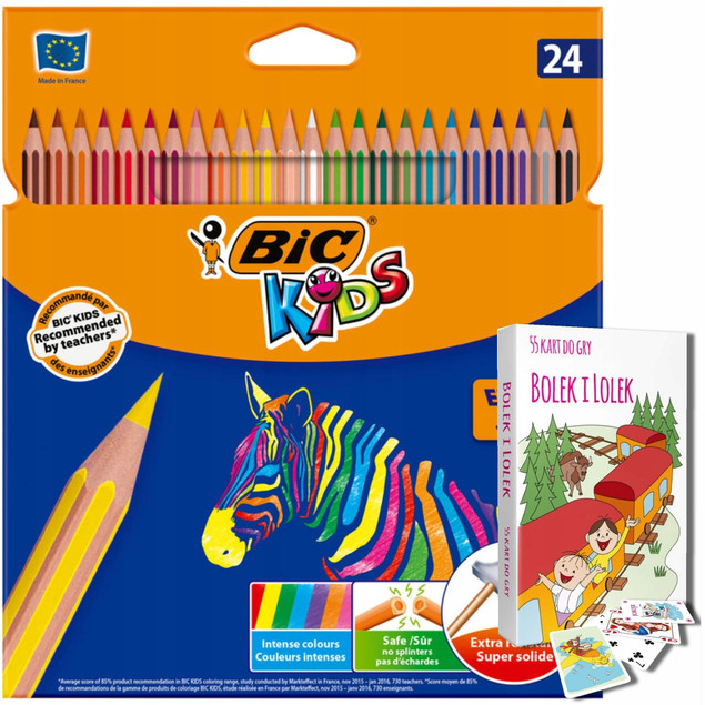 Kredki szkolne niełamliwe 24 kolory BIC Evolution