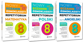 3x Egzamin Ósmoklasisty MATEMATYKA POLSKI ANGIELSKI Repetytorium Greg