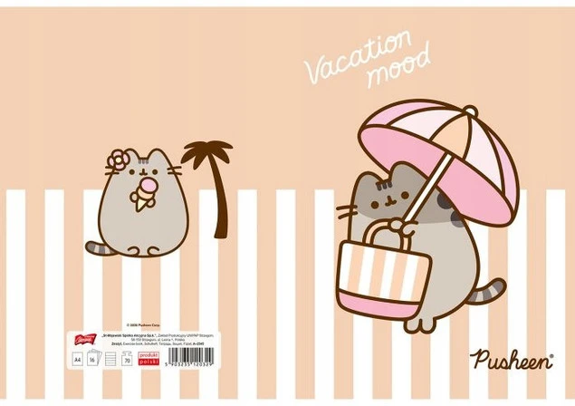 Zeszyt A4 Pusheen linia podwójna kolorowa mix