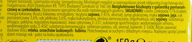 Bezglutenowe biszkopty z galaretką pomarańczową w czekoladzie 150g Schär