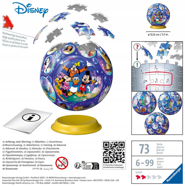 Ravensburger Puzzle 3D Kula Disney 73 elementy