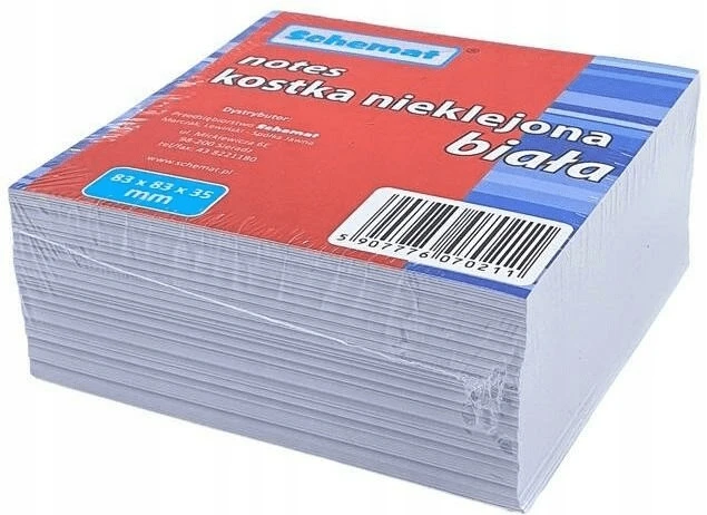 Biała kostka papierowa Schemat