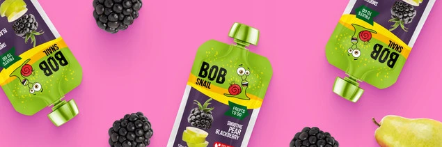 Mus owocowy 100% owoców bez dodatku cukru BOB SNAIL Gruszka Jeżyna 10х120 g_1