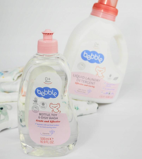 Płyn do mycia dziecięcych butelek, smoczków i zabawek Bebble - zestaw 4x500 ml