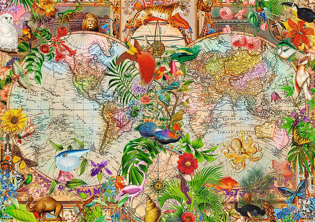 Puzzle Trefl 1000 elementów papier Antyczna mapa świata