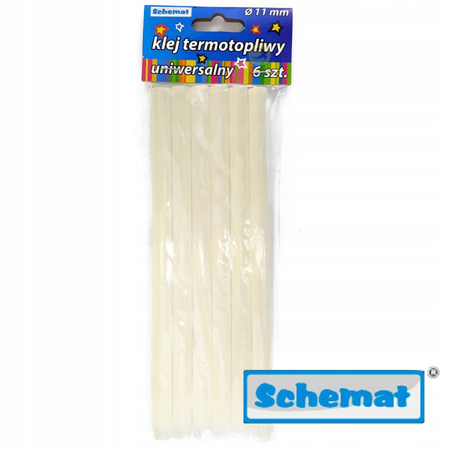 Klej Termotopliwy Przezroczysty do Pistoletu 11mm, 6 szt.