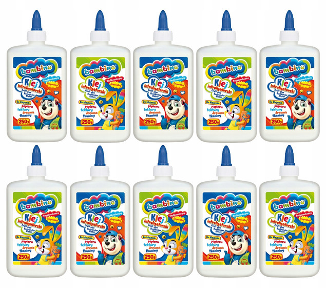 10x Klej INTROLIGATORSKI Szybkoschnący 250ml Bambino