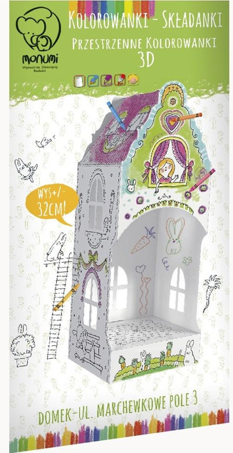 Kolorowanka Składana MINI 32 cm, "Domek ul. Marchewkowe Pole 3" Monumi