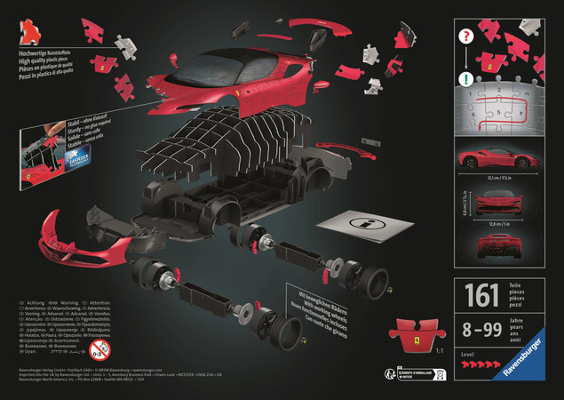 Puzzle przestrzenne 3D Ravensburger Ferrari SF90 161 elementów 8+