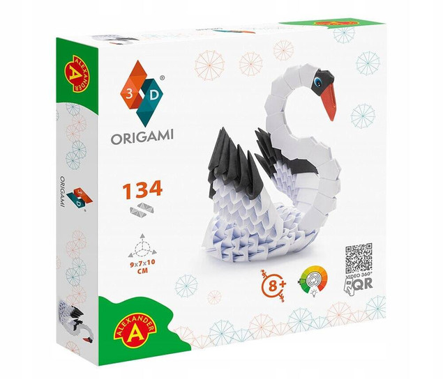 Zestaw Origami 3D Łabędź 134 elementy Alexander