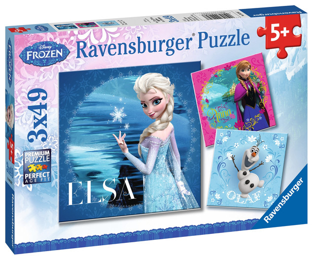 PUZZLE 3X49 FROZEN ELSA ANNA I OLAF, RAVENSBURGER