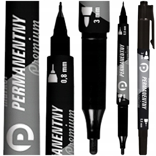 Marker dwustronny Tetis KM501 0,8/3 mm czarny