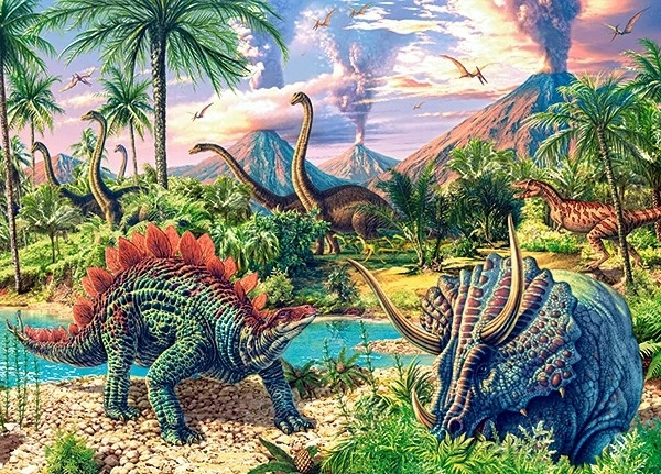 Puzzle Dinozaury Wulkan 120 elementów Castorland