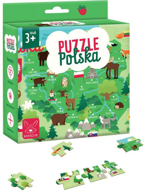 Puzzle Polska 30 elementów Kangur dla dzieci 3+