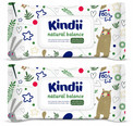 KINDII Chusteczki NAWILŻANE Natural Balance 60 szt. z Klapką x2