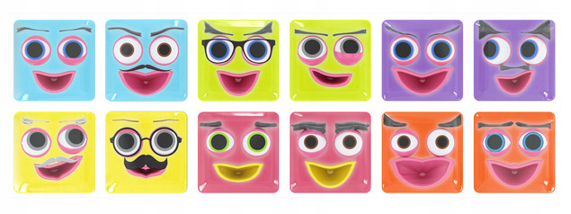 Klocki Meli Emoti Happy Zestaw 12 Figurek Edukacyjnych