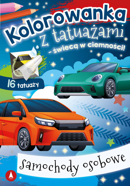 Kolorowanka z tatuażami świecąca w ciemności Pieski Skrzat