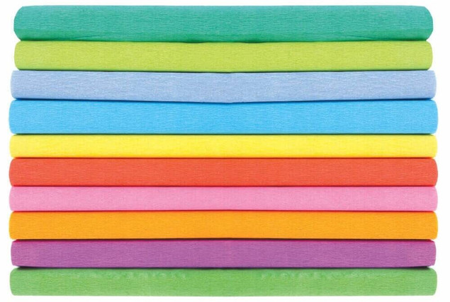 Bibuła Marszczona Dekoracyjna 10 Kolorów Pastelowe 25x200cm Astra