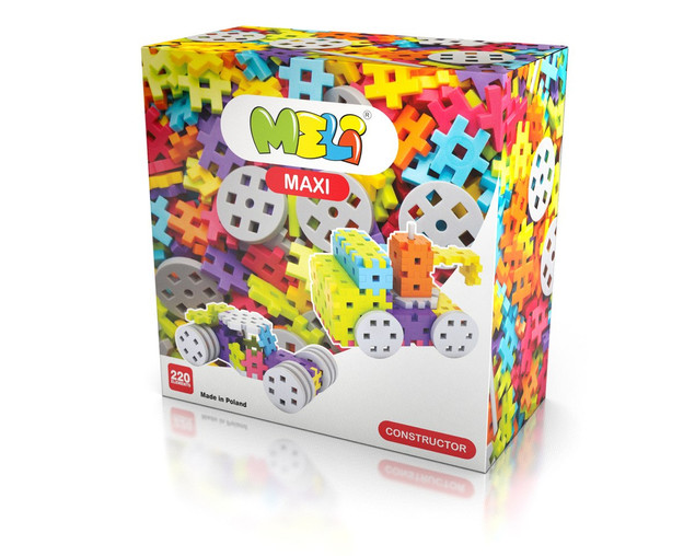 Klocki Konstrukcyjne Meli Maxi Constructor 220 elementów - Zestaw Rozwojowy dla Malucha 1+