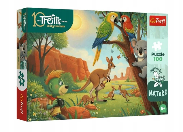 Puzzle Trefl 100 elementów Inspired by Nature Koala i Kangury 16594 – ekologiczna układanka dla dzieci od 5 lat