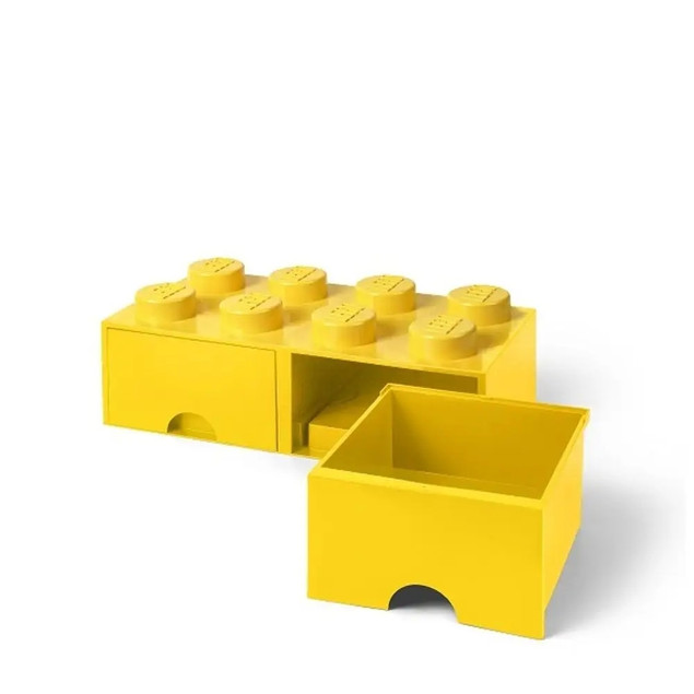 LEGO Brick Drawer 8 Pojemnik Klocek z Szufladami Żółty