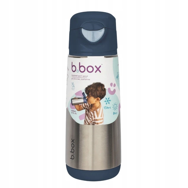 Butelka termiczna b.box Midnight z silikonowym uchwytem