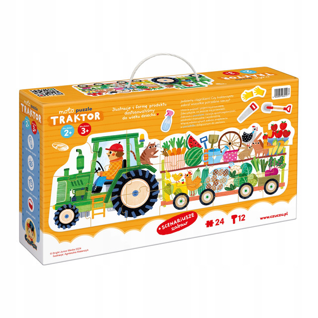 CzuCzu Moto Puzzle Traktor 24 elementy dla dzieci 2+ Edukacyjne