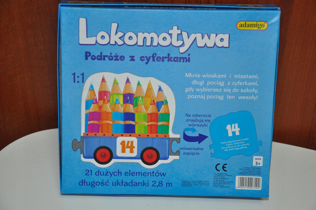Układanka Edukacyjna Lokomotywa Podróże Z Cyferkami 5+ Adamigo 07202