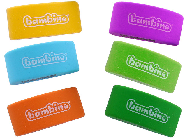 Gumka Do Mazania Ścierania Miękka MIX Kolorów Bambino x3