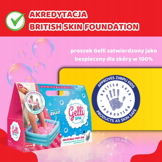 Zestaw do paznokci stóp dla dziewczynek Zimpli Kids Gelli Spa 5+ z miską i galaretką