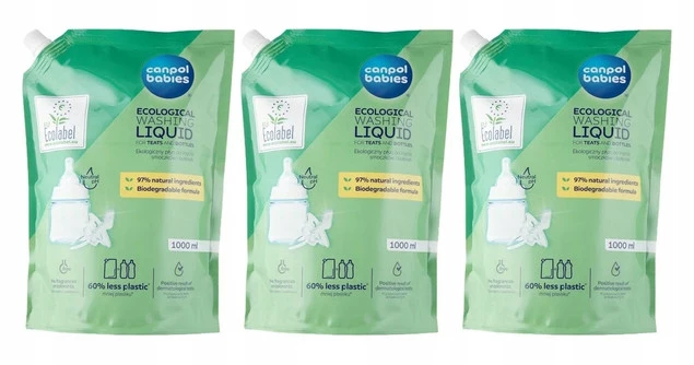 CANPOL Płyn Opakowanie UZUPEŁNIAJĄCE EKOLOGICZNEGO Płynu Do Mycia 3x 1000ml