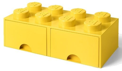 LEGO Brick Drawer 8 Pojemnik Klocek z Szufladami Żółty