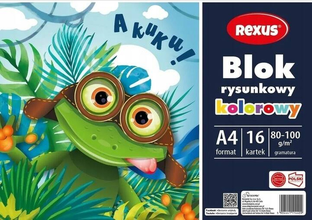 Blok Rysunkowy KOLOROWY 16 Kartek A4 90g Beniamin