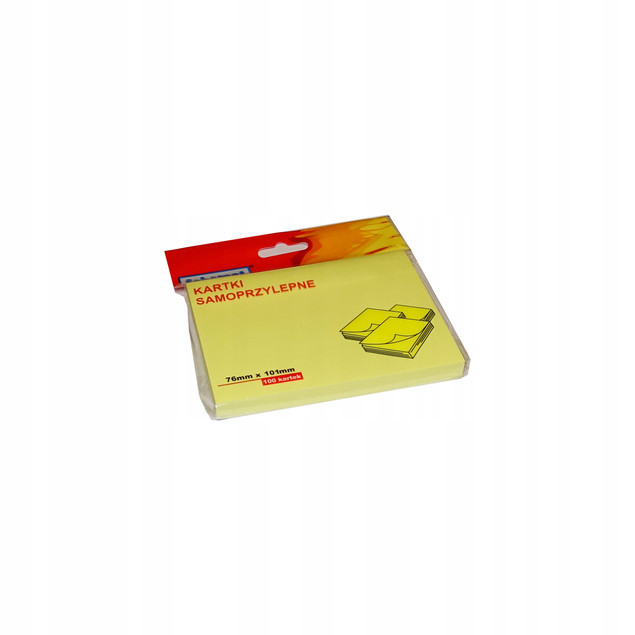 Karteczki samoprzylepne Schemat 100 kartek 76x101mm Żółte
