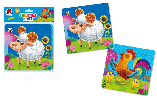 Piankowe Puzzle Roter Kafer 2w1 25 el. Miękkie Układanki Zwierzątka
