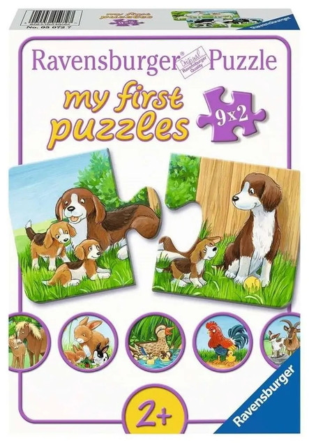 Puzzle Ravensburger 9 elementów Zvířecí rodiny 2 lata +