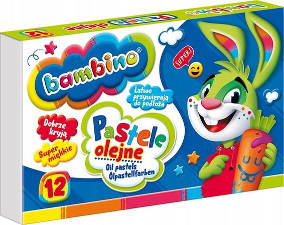 Pastele Olejne Szkolne 12 Kolorów Bambino
