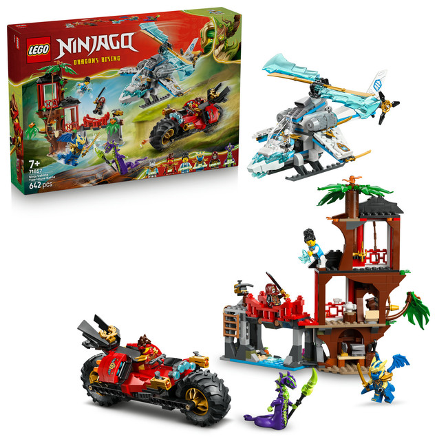 LEGO Ninjago 71857 Bitwa Ninja: Domek na Drzewie z Pojazdami Akcji