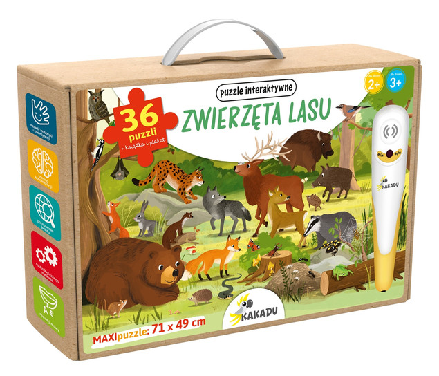 Zwierzęta lasu. Puzzle interaktywne Kakadu Magdalena Młodnicka