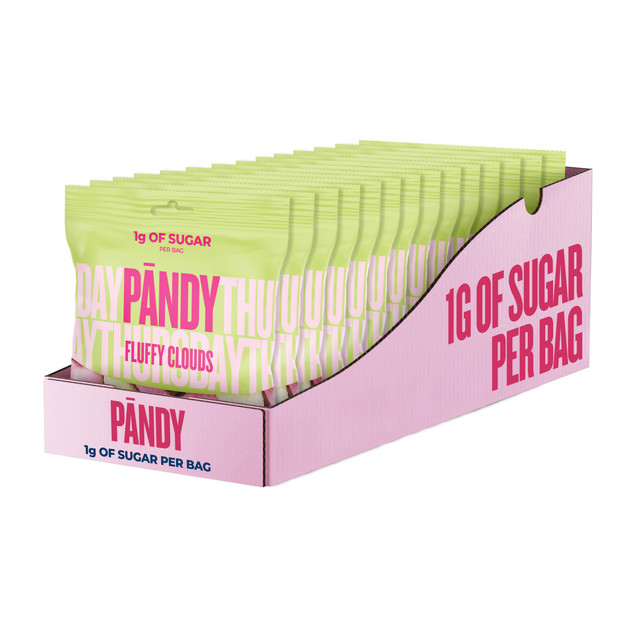 Żelki PANDY Fluffy Clouds Poziomka Zielone Jabłko 50 g bez cukru