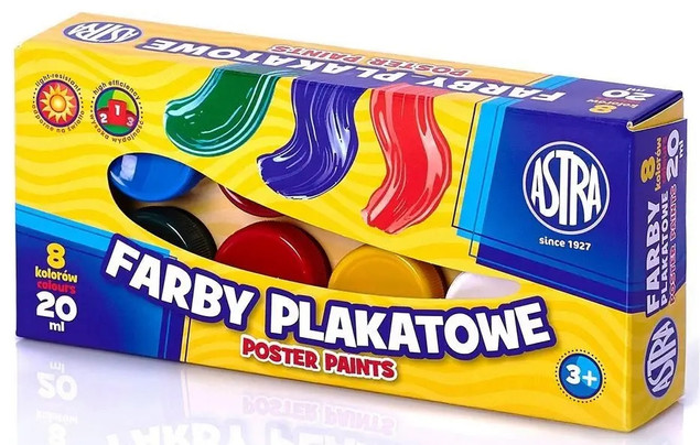Farby plakatowe 8kol 20ml ASTRA