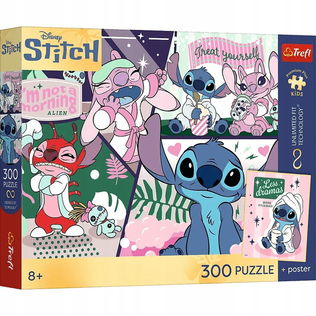 Puzzle Trefl Lilo & Stitch 300 el. Kosmiczny Duet + Plakat Kolekcjonerski