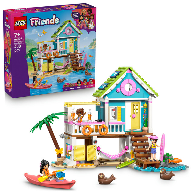 LEGO Friends 42699 Domek na plaży z fokami – 400 elementów, 7+